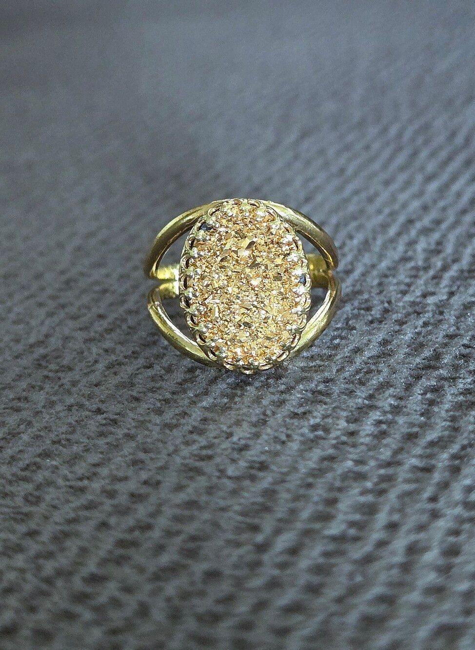 Yellow💛-Orange🧡 Druzy Ring💍 - Gently Worn with Callout